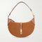 Schultertasche aus Wildleder mit Lederbesatz